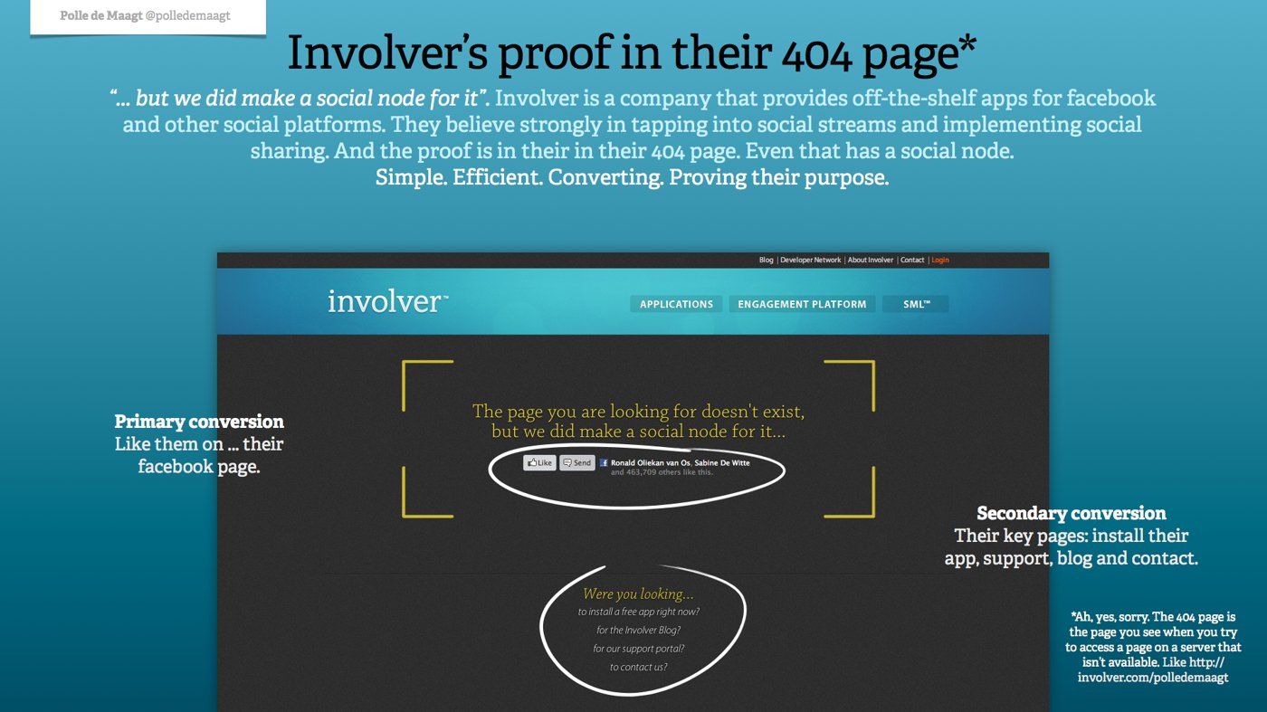 The 404 page of Involver